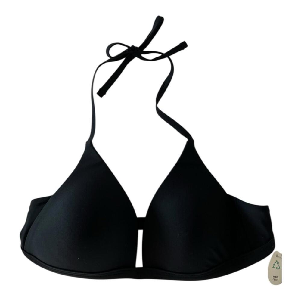 prAna Halter Bikini Swimsuit Top Women's Size Small Lexie Black NWT